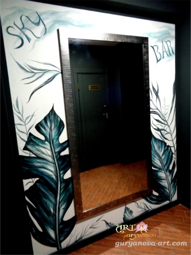 роспись стен и дверей sky bar в Черкассах